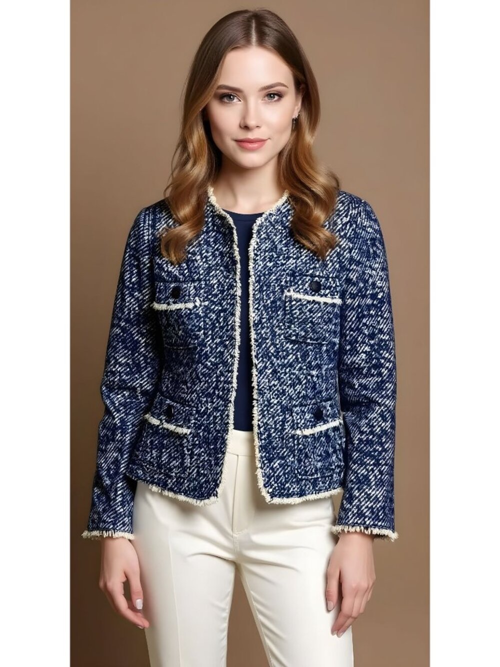 Talbots Womens Size 10 Purple Tweed Woven Blazer Jacket Classic Wool Blend